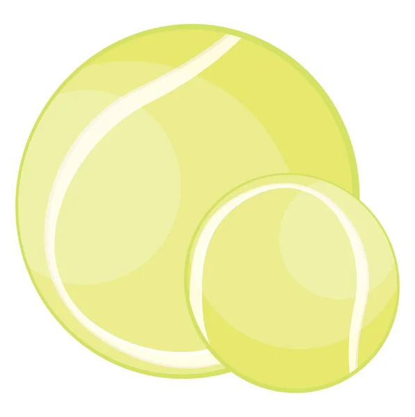 Tennisballen Van Verschillende Grootte Illustratie Vector Een Witte Achtergrond — Stockvector