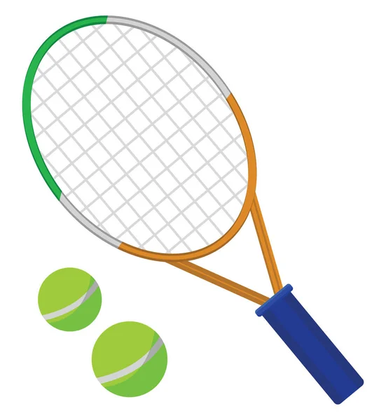 Bunte Tennisschläger Illustration Vektor Auf Weißem Hintergrund — Stockvektor