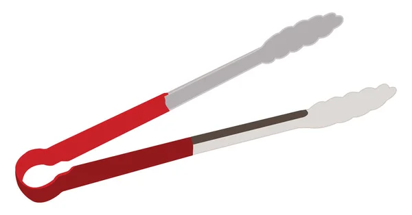 Rote Küchenzange Illustration Vektor Auf Weißem Hintergrund — Stockvektor