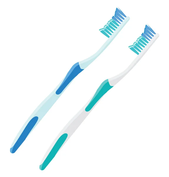 青と緑の歯ブラシ イラスト 白い背景のベクトル — ストックベクタ
