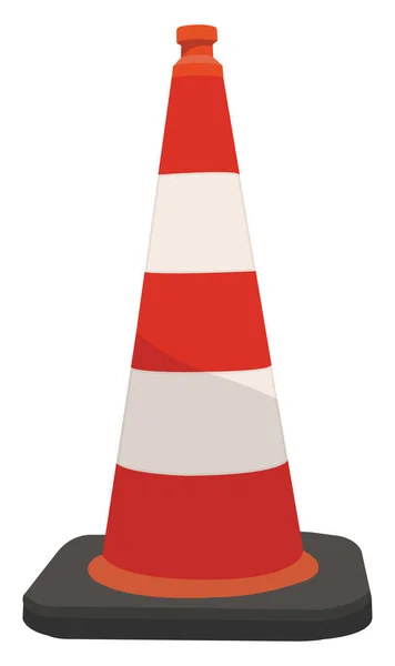 Rode Verkeerskegel Illustratie Vector Een Witte Achtergrond — Stockvector