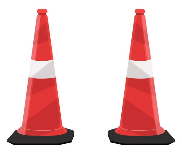 Red Cones Illustration Vector White Background — Stock Vector
