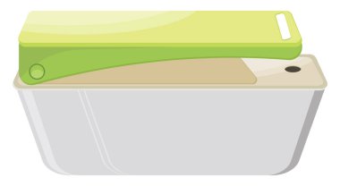 Plastik sebze kesicisi, illüstrasyon, beyaz arkaplan üzerindeki vektör.