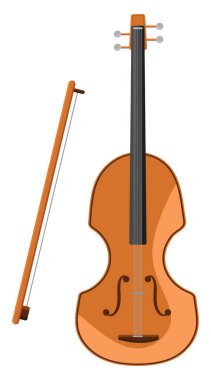 Keman enstrümanı, illüstrasyon, beyaz arkaplanda vektör.