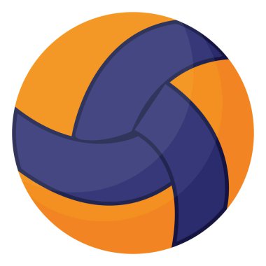 Turuncu ve mor voleybol topu, illüstrasyon, beyaz zemin üzerinde vektör.