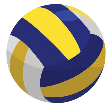 Mavi voleybol, illüstrasyon, beyaz zemin üzerinde vektör.