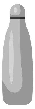 Kullanılabilir gri su şişesi, illüstrasyon, beyaz arka planda vektör..