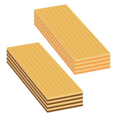 Bisküvi waffle, illüstrasyon, beyaz arkaplan üzerindeki vektör.