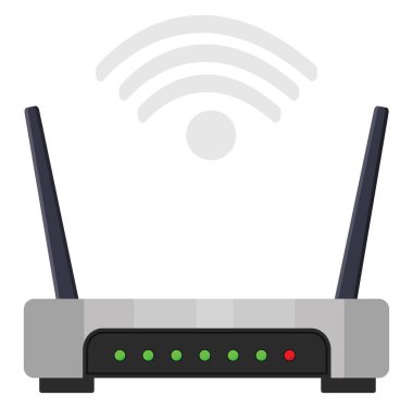 Wifi sinyal yönlendirici, illüstrasyon, beyaz arkaplan üzerindeki vektör.