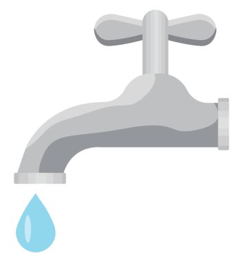 Eski musluk, illüstrasyon, beyaz arkaplandaki vektör.