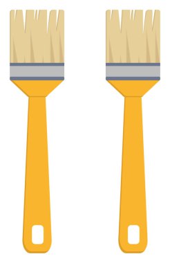 Beyaz arkaplanda duvar fırçaları, illüstrasyon, vektör.