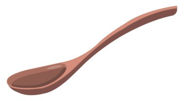 Tahta kaşık, illüstrasyon, beyaz arka planda vektör..