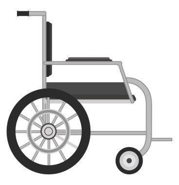 Tekerlekli sandalye, illüstrasyon, beyaz arkaplandaki vektör.