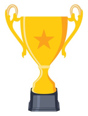 Altın kupa, illüstrasyon, beyaz arkaplanda vektör.