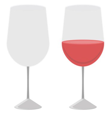 Şarap kadehi, illüstrasyon, beyaz arka planda vektör..