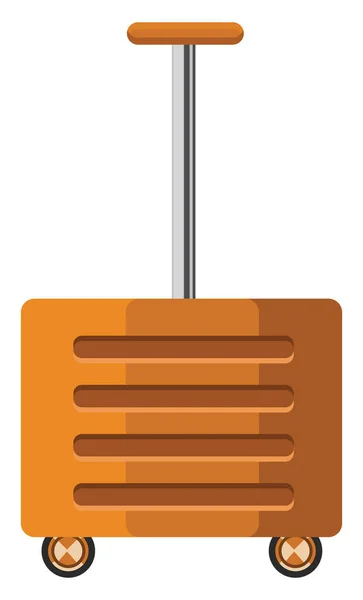 オレンジ旅行スーツケース イラスト 白い背景のベクトル — ストックベクタ