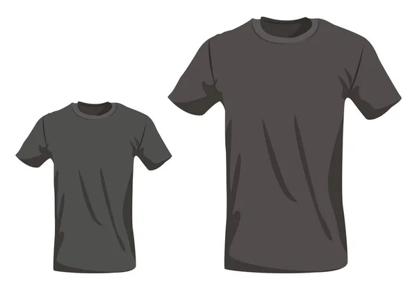 Camisetas Negras Ilustración Vector Sobre Fondo Blanco — Vector de stock