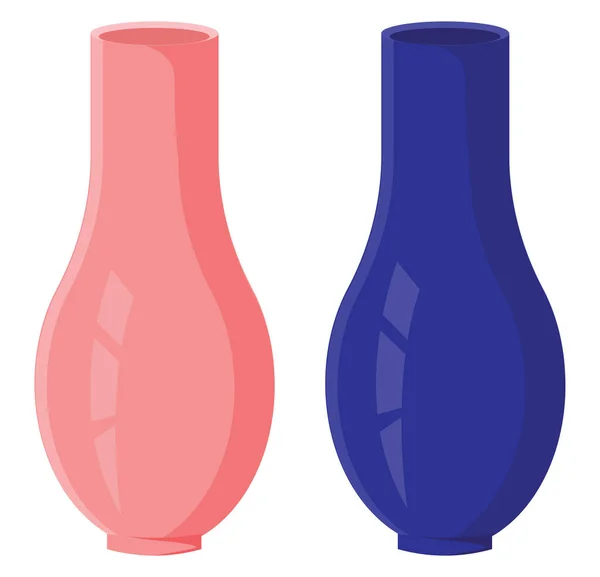 Vase Rose Bleu Illustration Vecteur Sur Fond Blanc — Image vectorielle