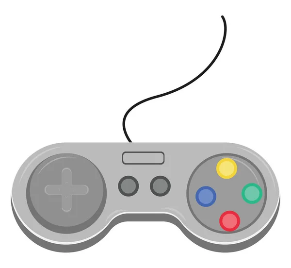 Consola Juegos Gris Ilustración Vector Sobre Fondo Blanco — Vector de stock