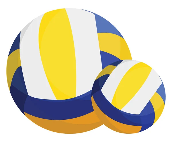 Two Volleyball Balls Illustration Vector White Background — Stock Vector