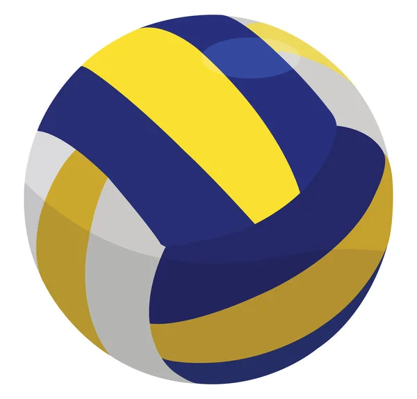 Blue Volleyball Ball Illustration Vector White Background — Stock Vector