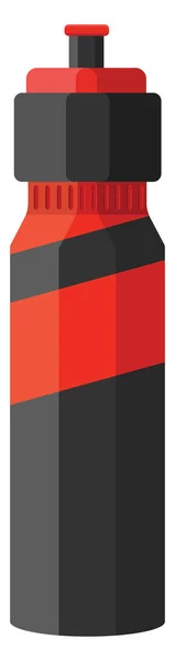 Schwarze Und Rote Wasserflasche Illustration Vektor Auf Weißem Hintergrund — Stockvektor