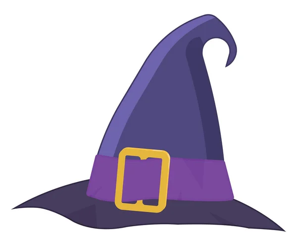 Sombrero Bruja Púrpura Ilustración Vector Sobre Fondo Blanco — Vector de stock