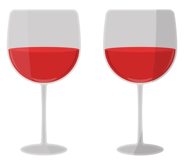白を基調とした2杯のワイン イラスト ベクトル — ストックベクタ