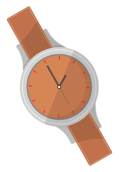 Reloj Pulsera Marrón Ilustración Vector Sobre Fondo Blanco — Archivo Imágenes Vectoriales