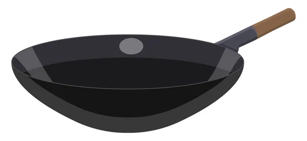 Zwarte Koekenpan Illustratie Vector Een Witte Achtergrond — Stockvector