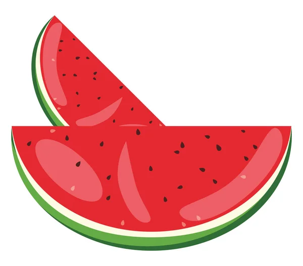 Wassermelonenscheiben Illustration Vektor Auf Weißem Hintergrund — Stockvektor