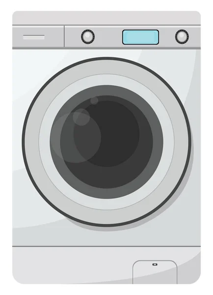 White Washing Machine Illustration Vector White Background — Stock Vector