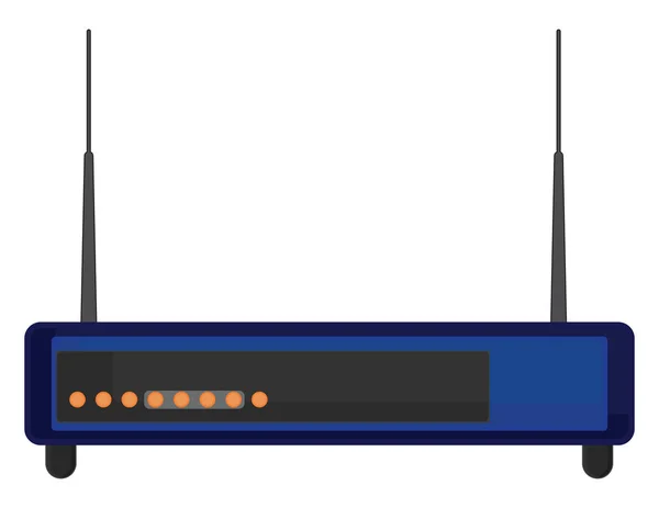 Modrý Wifi Router Ilustrace Vektor Bílém Pozadí — Stockový vektor