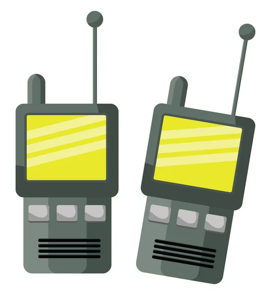 Militar Walkie Talkies Ilustração Vetor Fundo Branco — Vetor de Stock