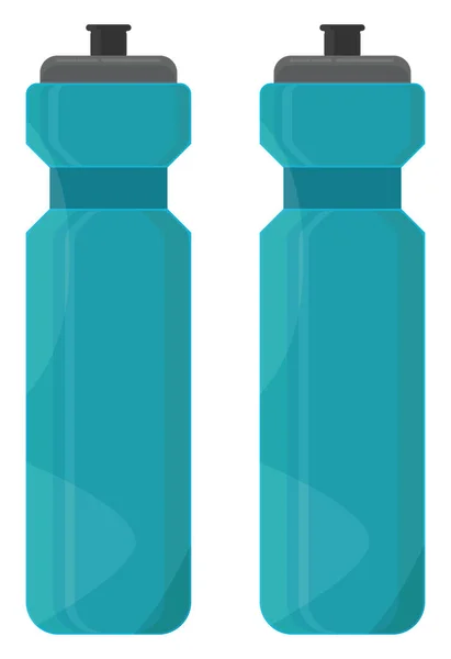 Blaue Plastikwasserflaschen Illustration Vektor Auf Weißem Hintergrund — Stockvektor