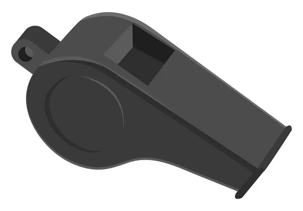 Black Whistle Illustration Vector White Background — Stock Vector