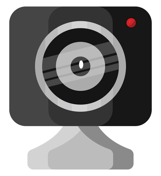 Black webcam, illustration, vector on a white background.