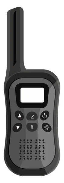 Walkie Talkie Preto Ilustração Vetor Fundo Branco — Vetor de Stock