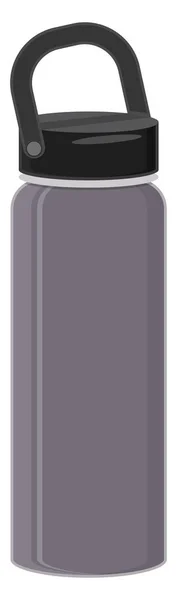 Metal Grey Water Bottle Illustration Vector White Background — Stock Vector