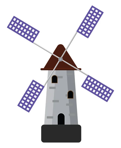 Windmolen Illustratie Vector Een Witte Achtergrond — Stockvector