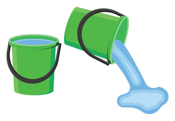 Cubos Verdes Con Agua Ilustración Vector Sobre Fondo Blanco — Archivo Imágenes Vectoriales