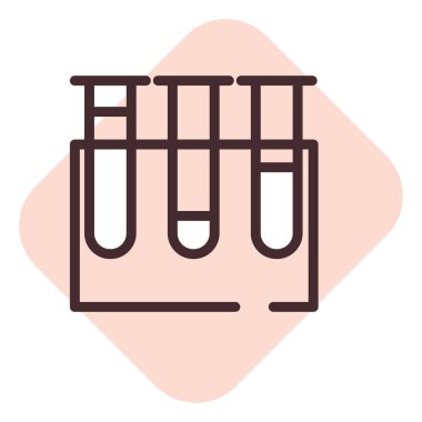 Biyokimya test tüpü, illüstrasyon, beyaz arkaplan üzerindeki vektör.