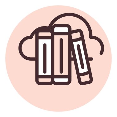 E kitapları bulut, illüstrasyon, beyaz arkaplan üzerindeki vektör.