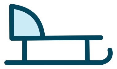 Kış kızağı, illüstrasyon, beyaz arkaplandaki vektör.