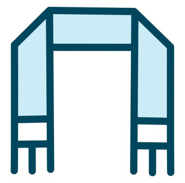 Beyaz kış eşarbı, illüstrasyon, beyaz arkaplanda vektör.