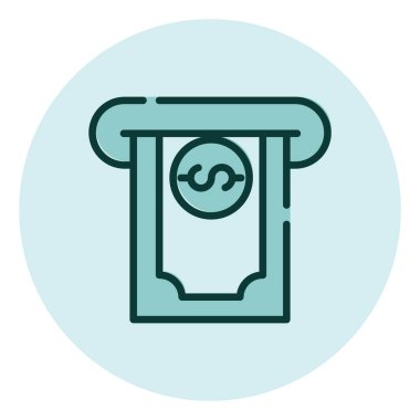 Finansal ATM, illüstrasyon, beyaz arka planda vektör.