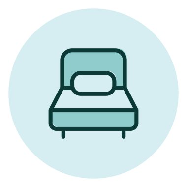 Tek yatak, illüstrasyon, beyaz arkaplan üzerinde vektör.