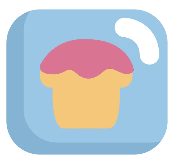 Roze Cupcake Illustratie Vector Een Witte Achtergrond — Stockvector