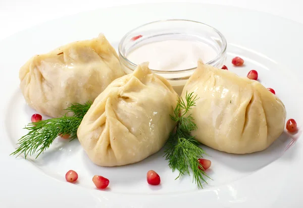 Steamed pork dumplings — Stock Photo, Image