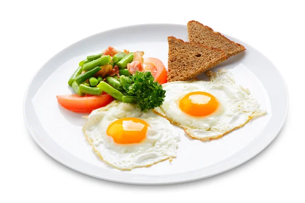 Pequeno-almoço tradicional de ovos mexidos — Fotografia de Stock